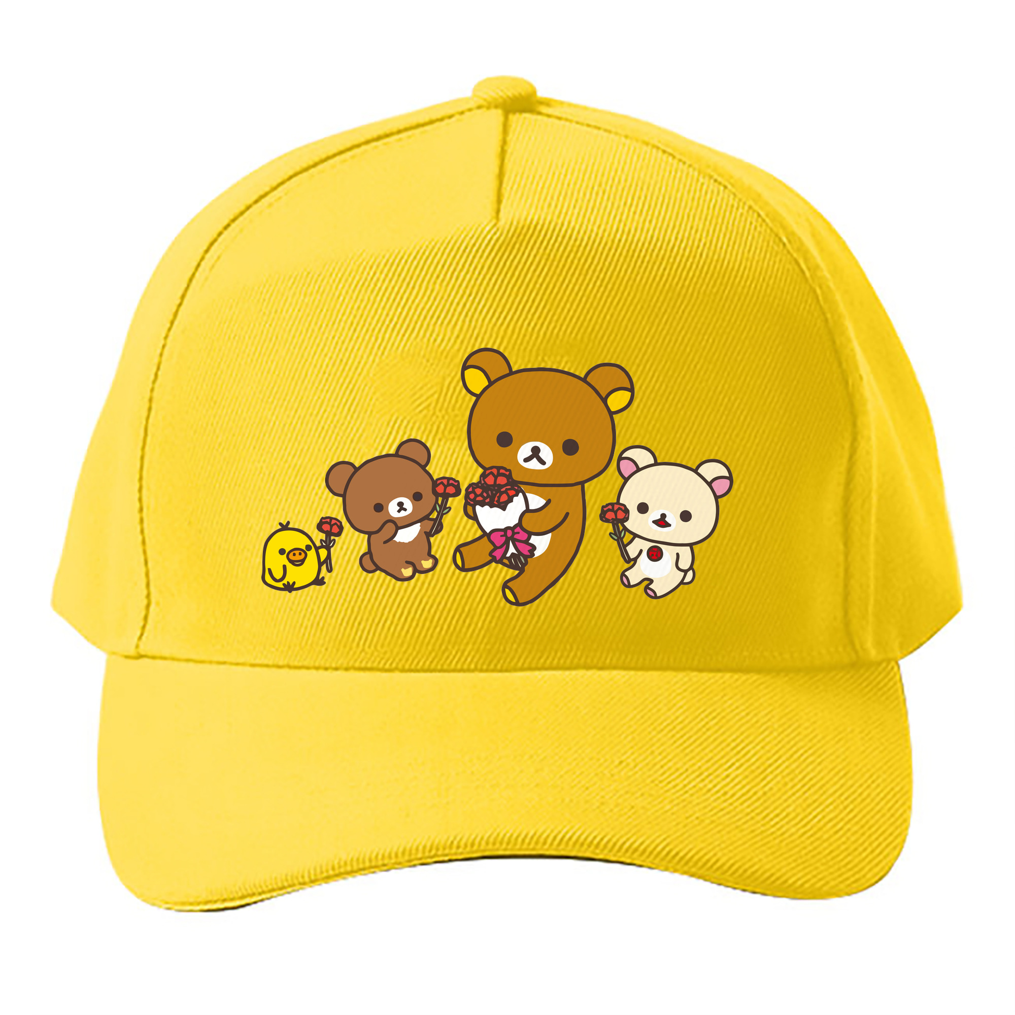 （画像用） リラックマ リラックマ キイロイトリ Rilakkuma Korilakkuma Kiiroitori ベースボールキャップ 綿100％ 男女兼用 帽子 スポーツ